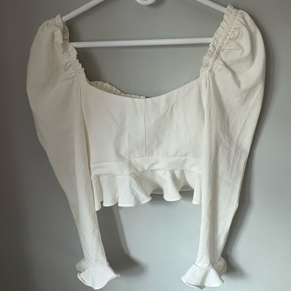 MAJORELLE Cream Ruffled Blouse - Picture 2 of 3